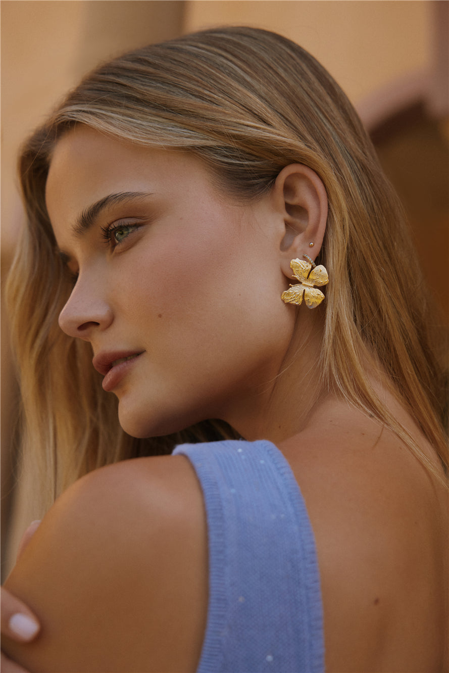 18k Gold Plated Spread Your Wings Earrings Gold-Trogz