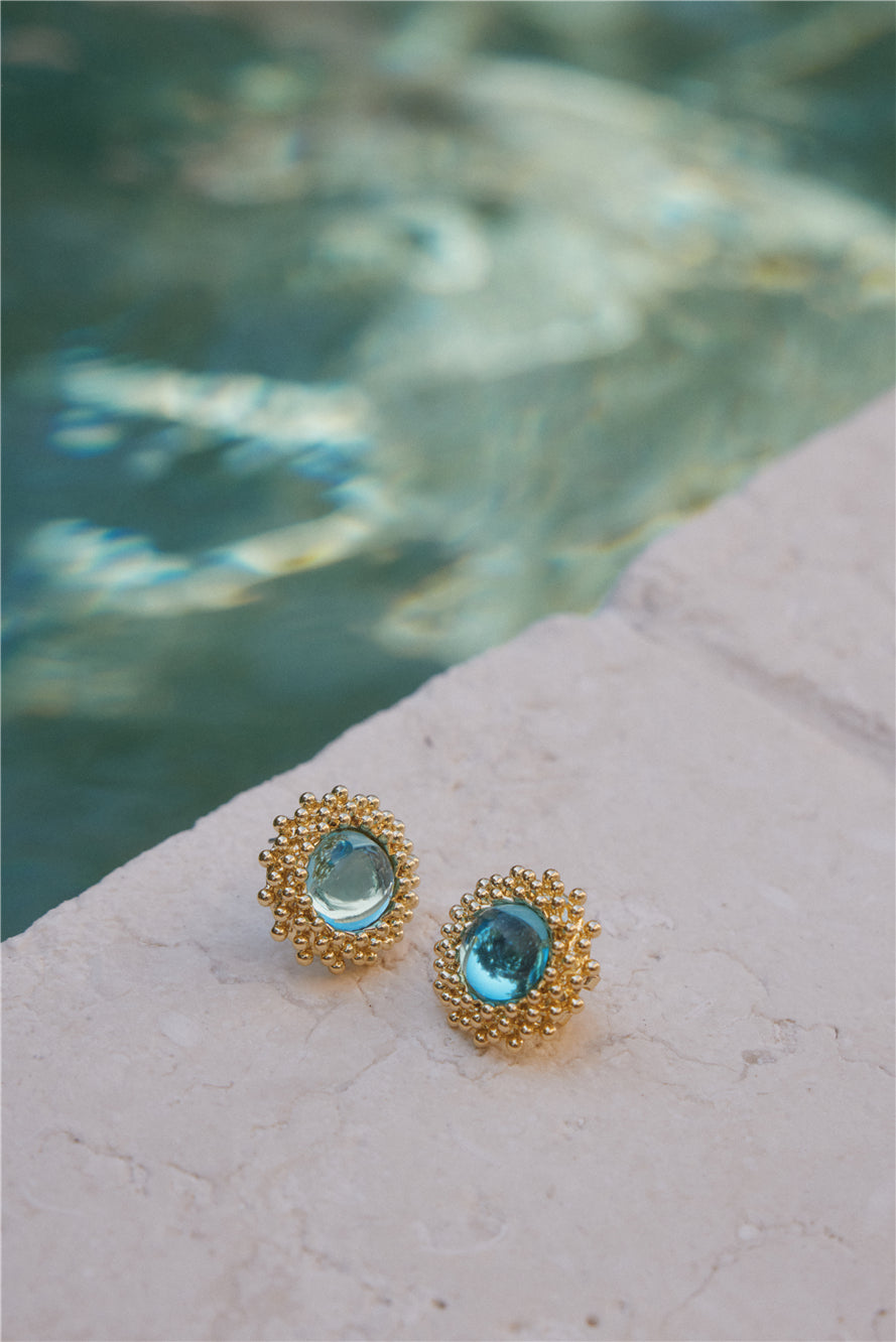 18K Gold Plated Tide Pool Earrings Gold-Trogz