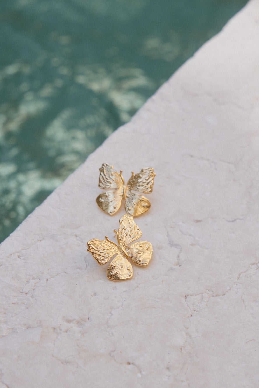 18k Gold Plated Spread Your Wings Earrings Gold-Trogz