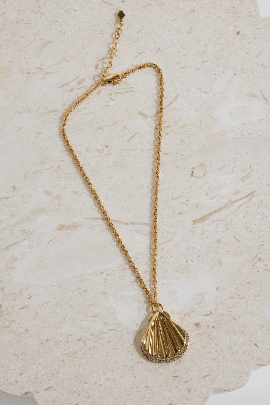 18k Gold Plated Seashore Necklace Gold-Trogz