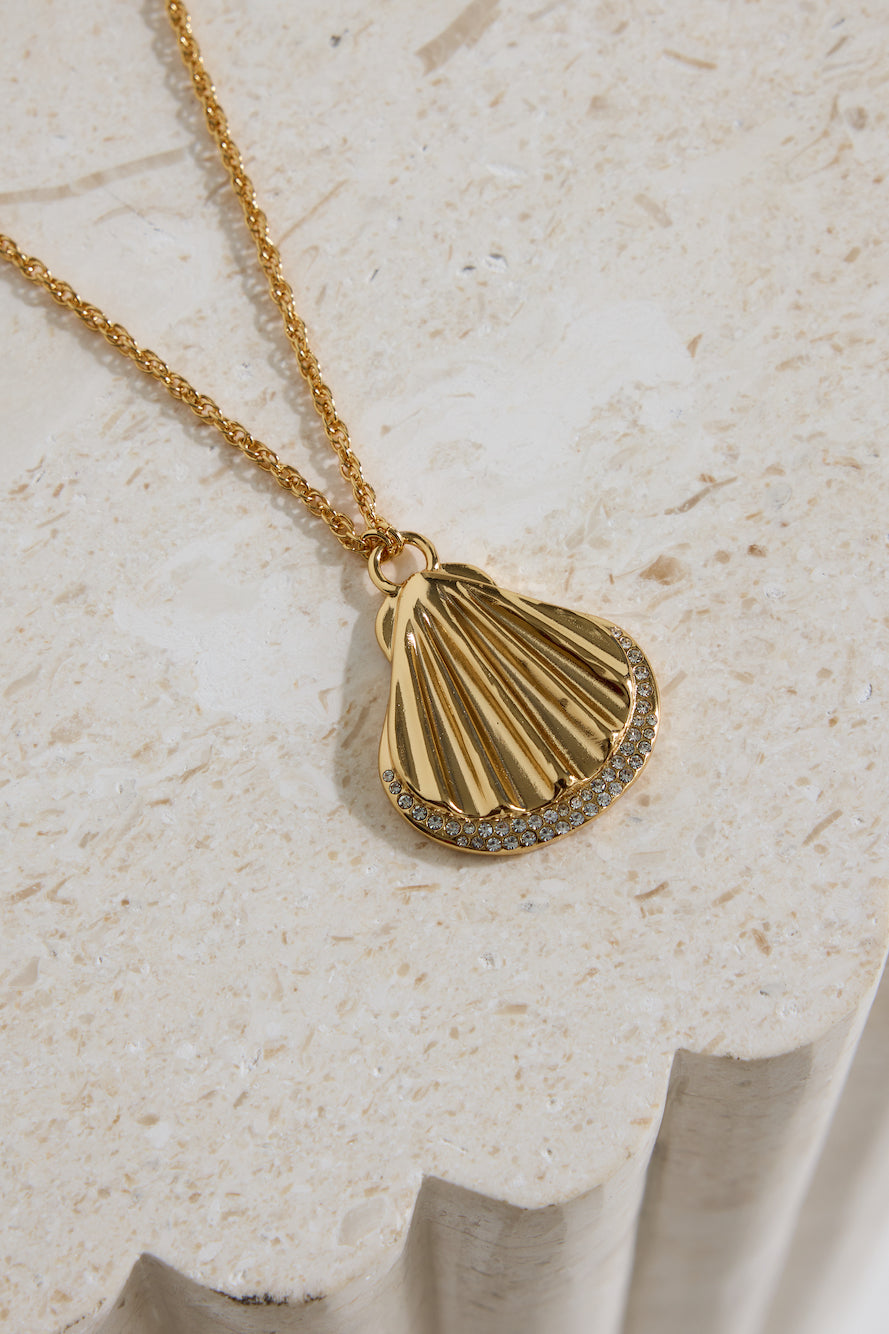 18k Gold Plated Seashore Necklace Gold-Trogz