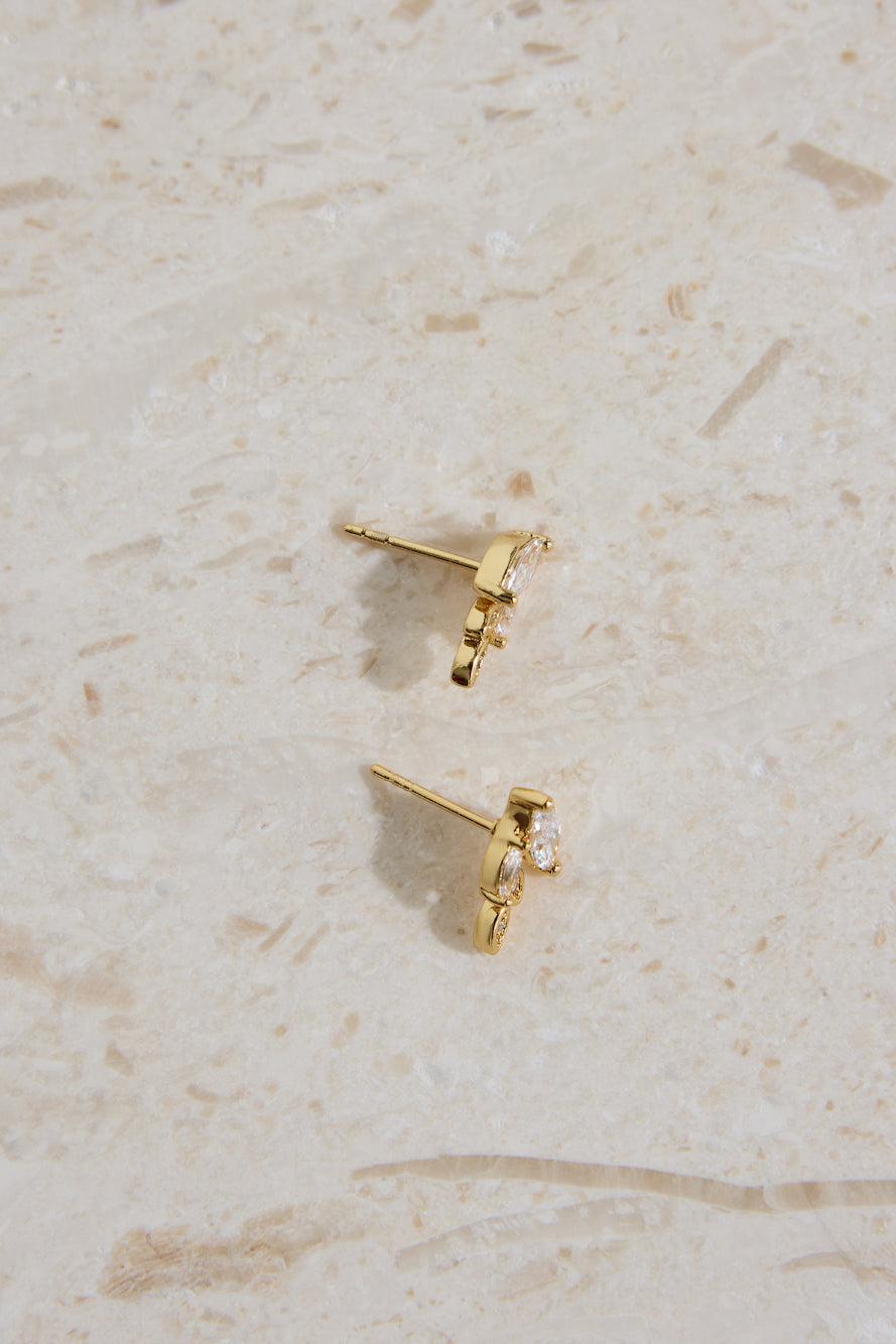 18K Gold Plated Autumn Leaves Earrings Gold-Trogz