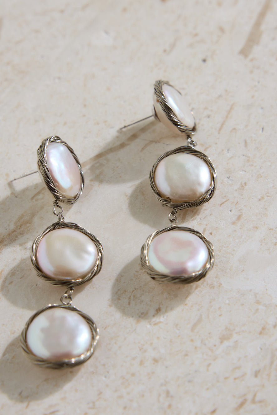 925 Silver Precious Pearl Earrings Silver-Trogz