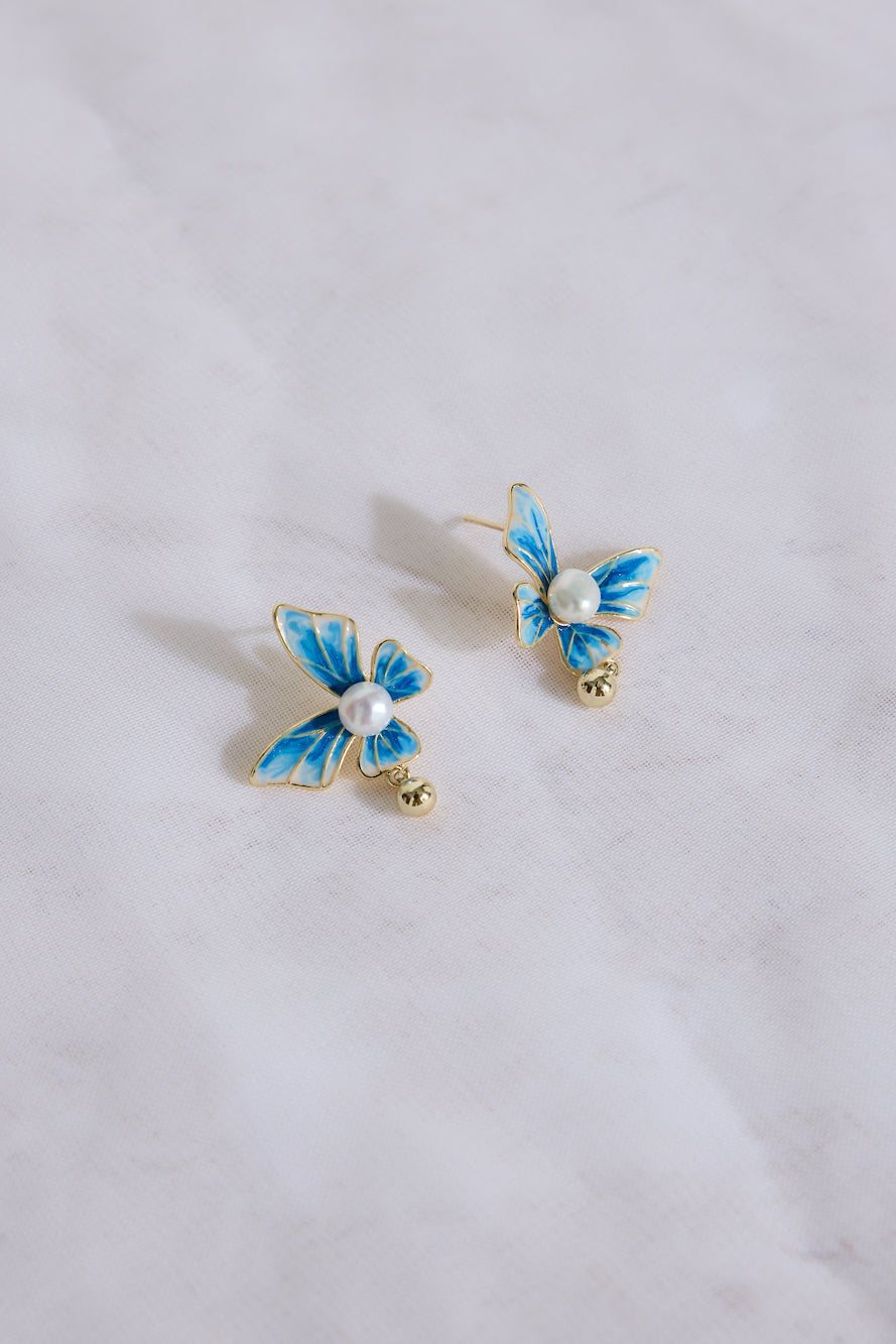 18K Gold Plated Ocean Flutters Earrings Gold-Trogz