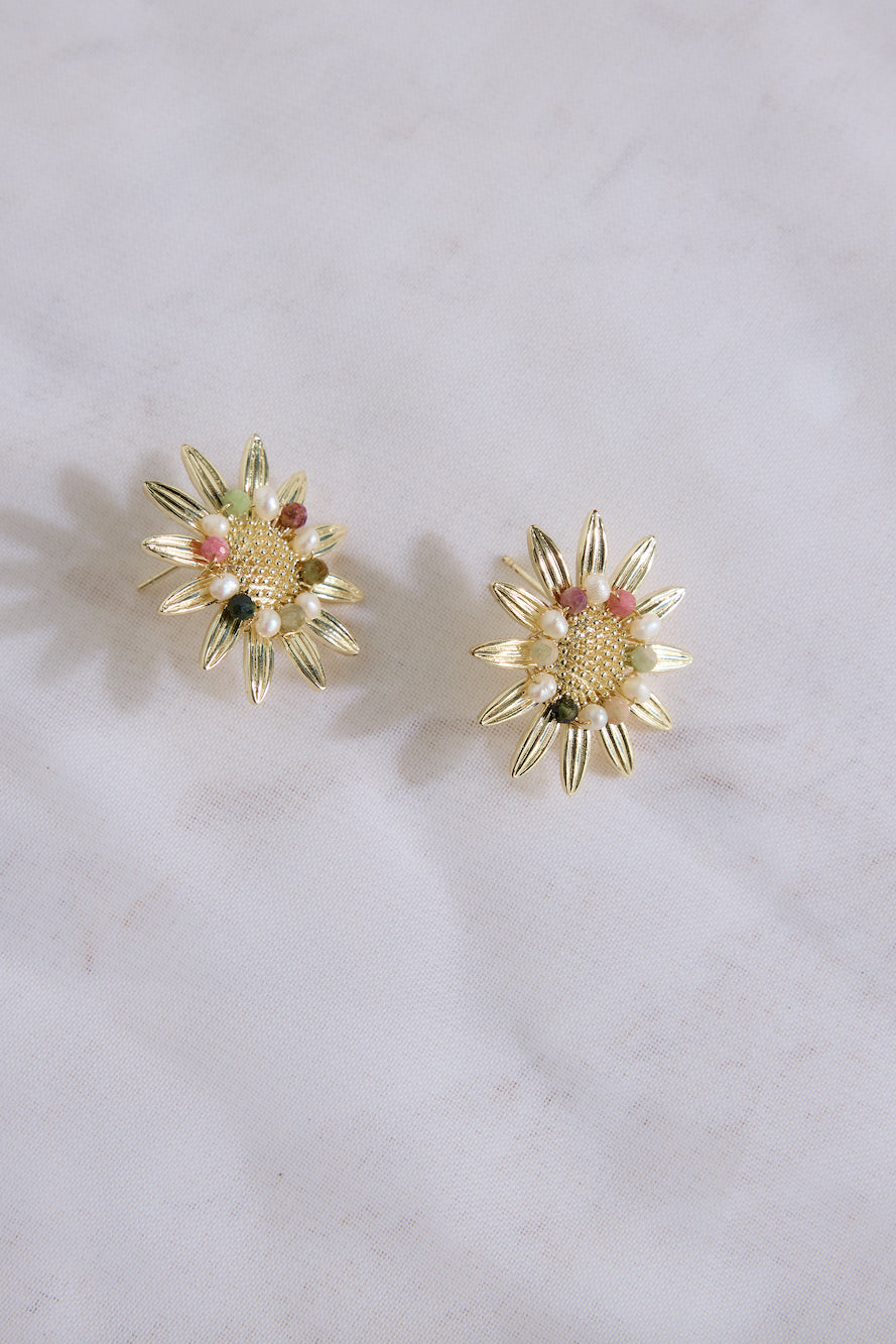 18K Gold Plated Sun lit Garden Earrings Gold-Trogz