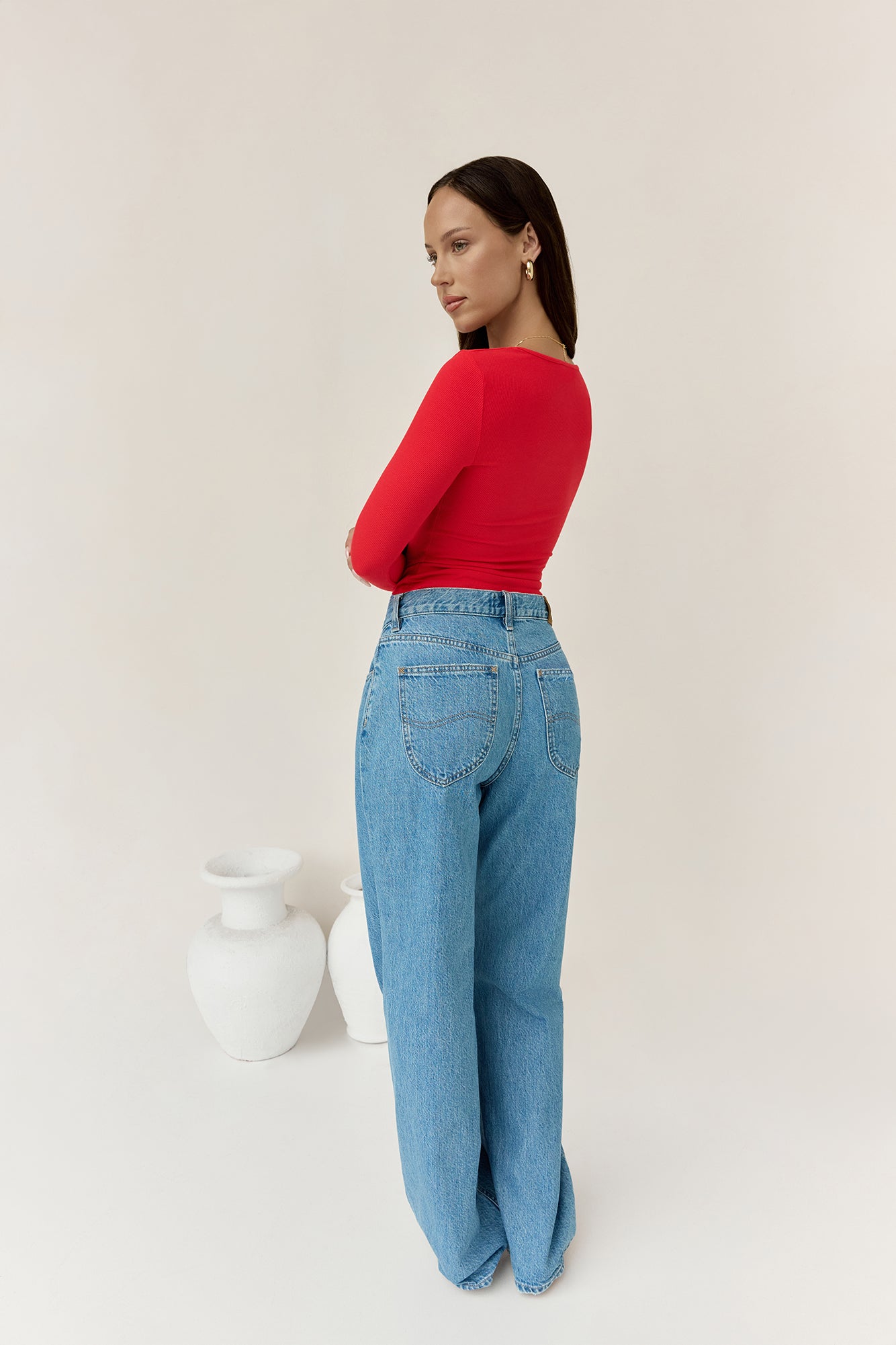 BASE Wear Now Ribbed Long Sleeve Top Red-Trogz