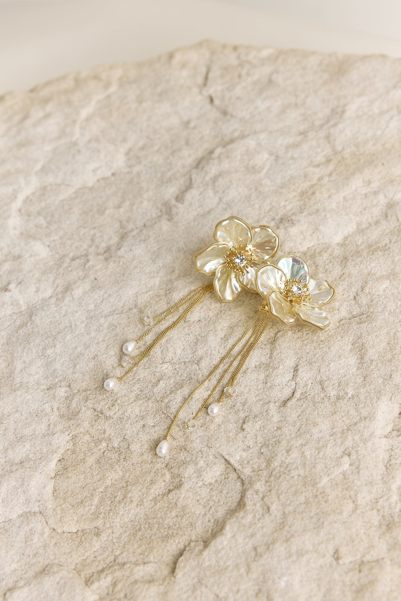 18k Gold Plated Moon Blooms Earrings Gold-Trogz