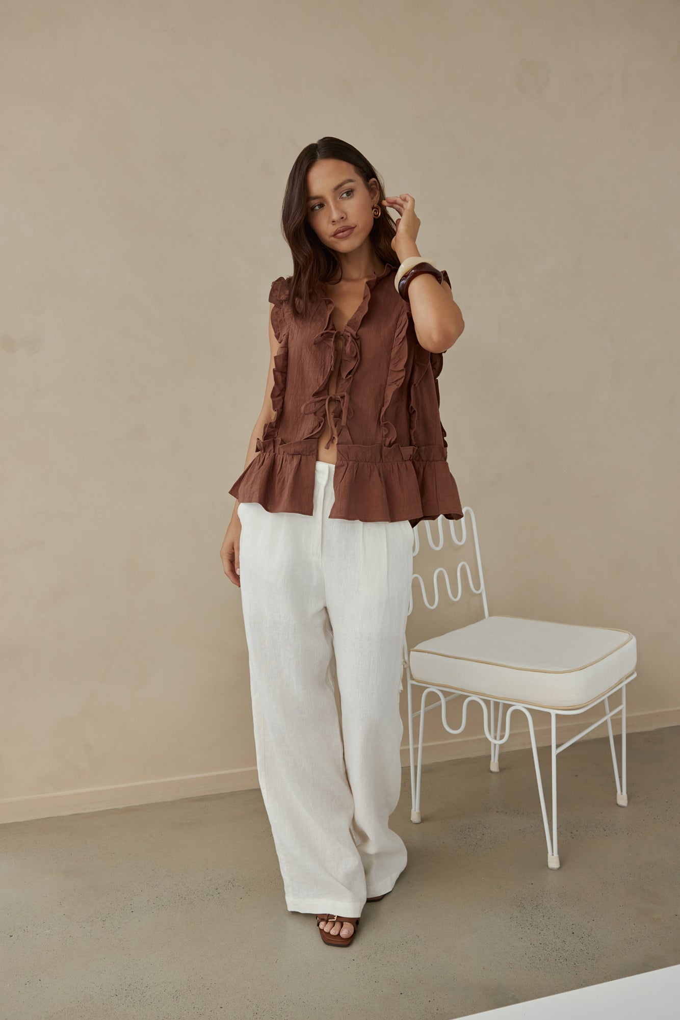 Bellano Vest Top Brown-Trogz