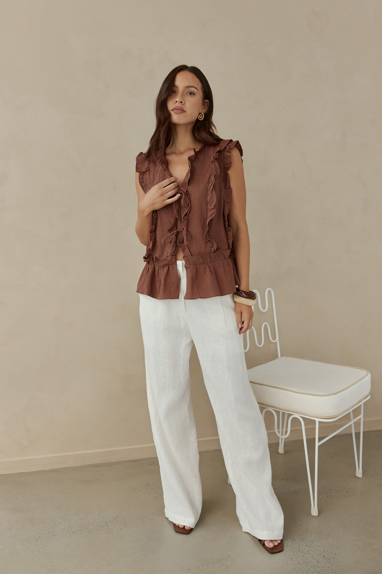 Bellano Vest Top Brown-Trogz