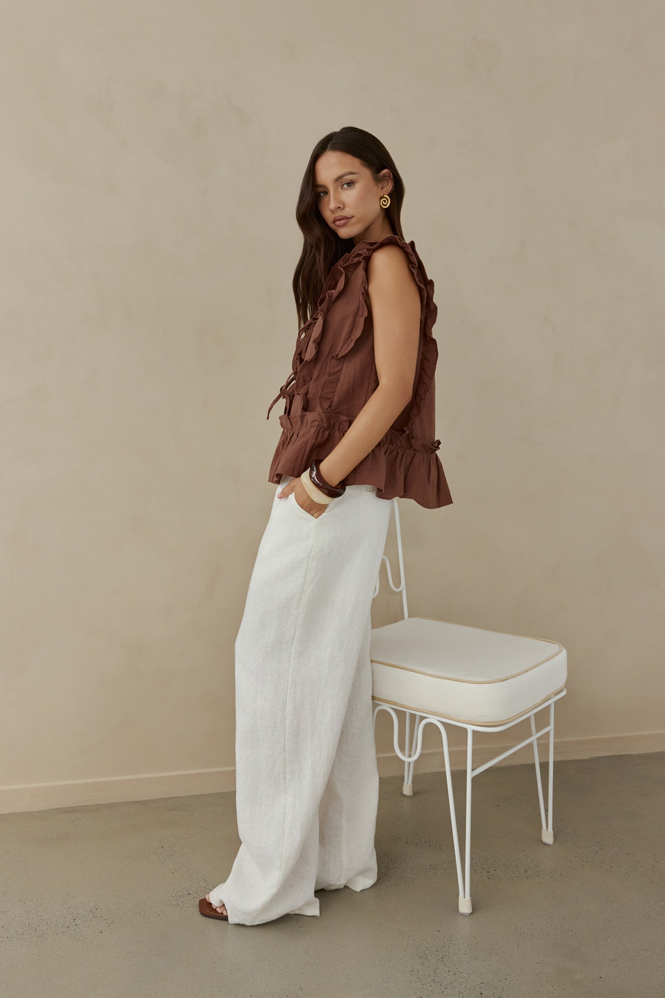 Bellano Vest Top Brown-Trogz