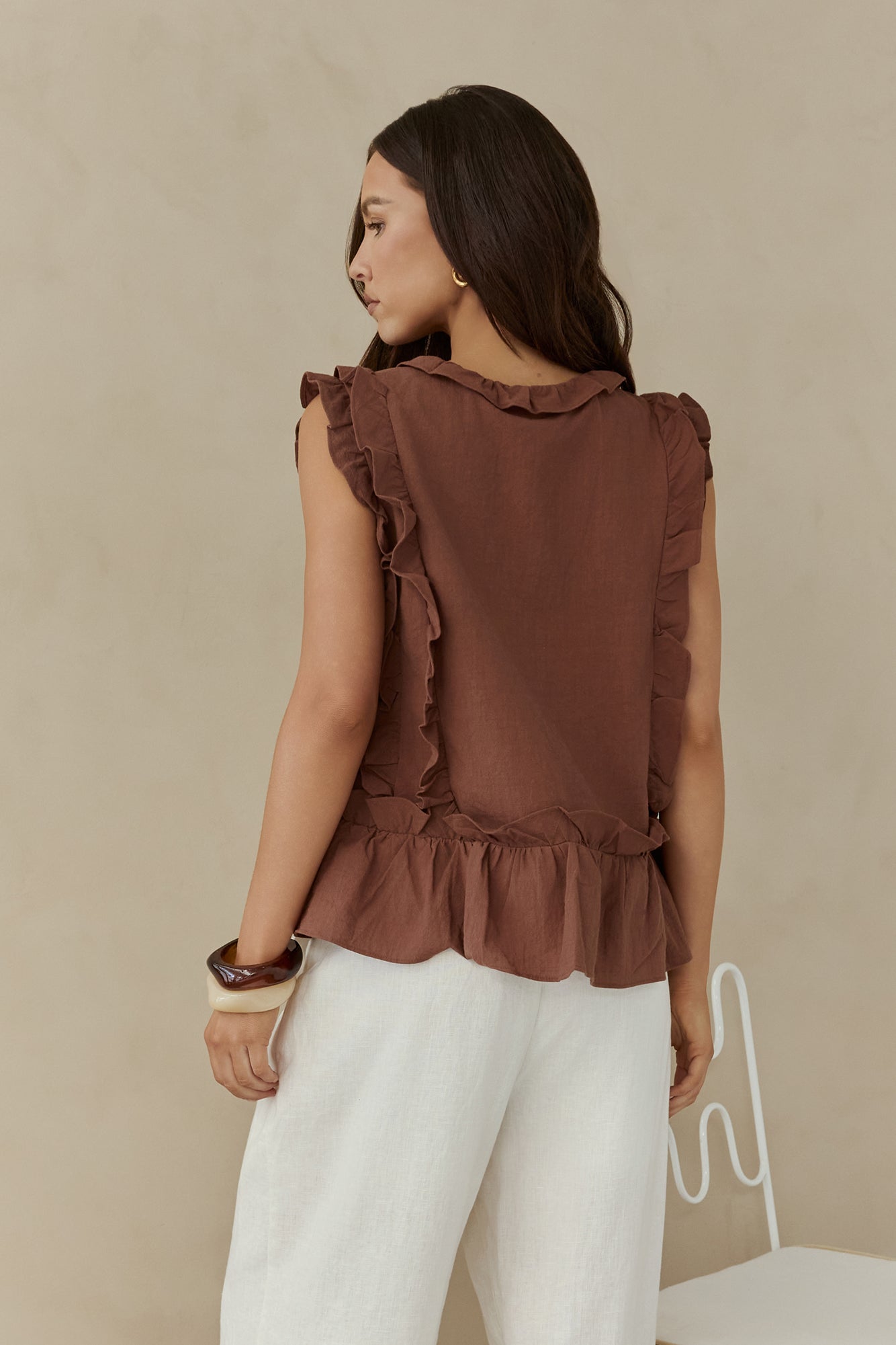 Bellano Vest Top Brown-Trogz
