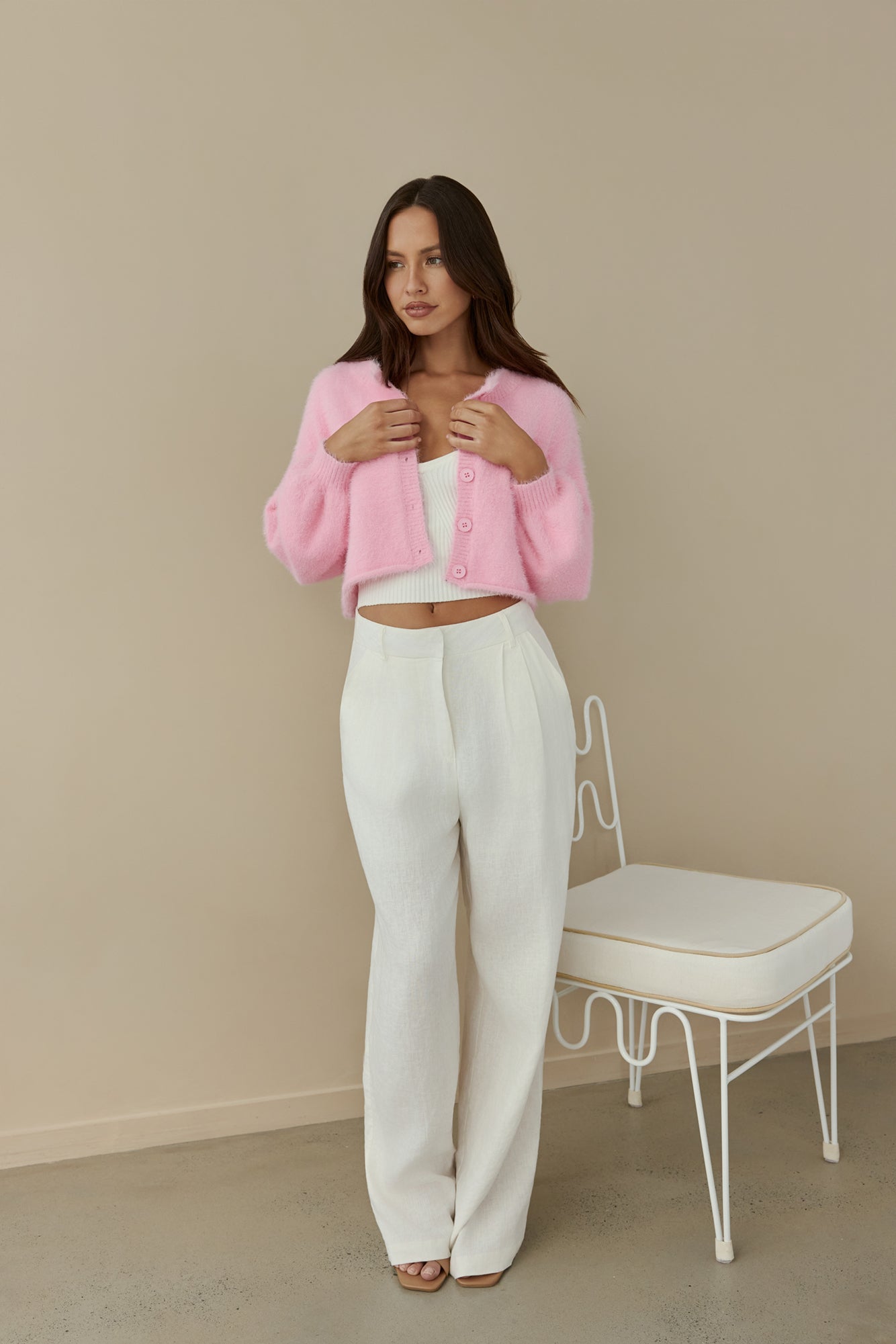 Cloud Nine Fluffy Cardigan Pink-Trogz