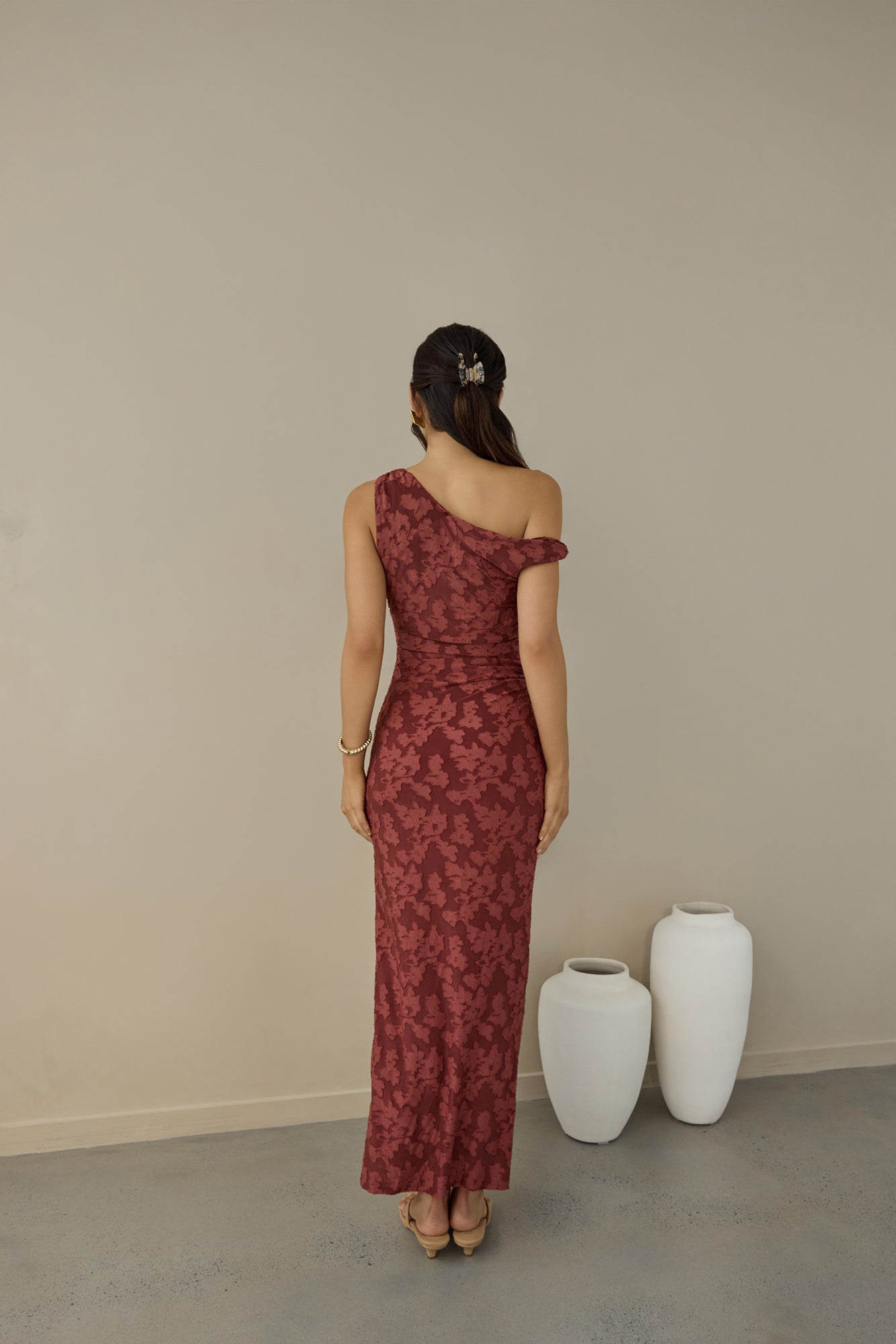 Breeze Of Pink Maxi Dress Wine-Trogz