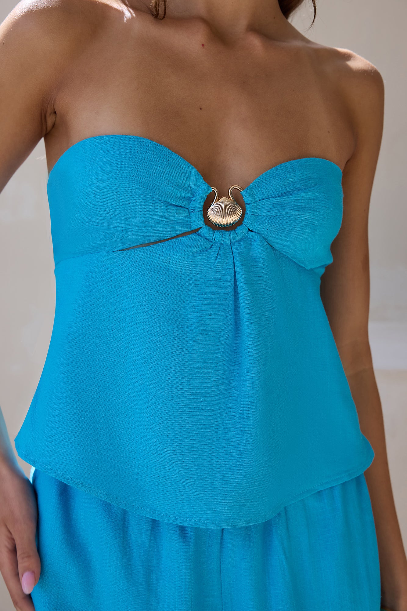 Lost My Way Strapless Top Blue-Trogz
