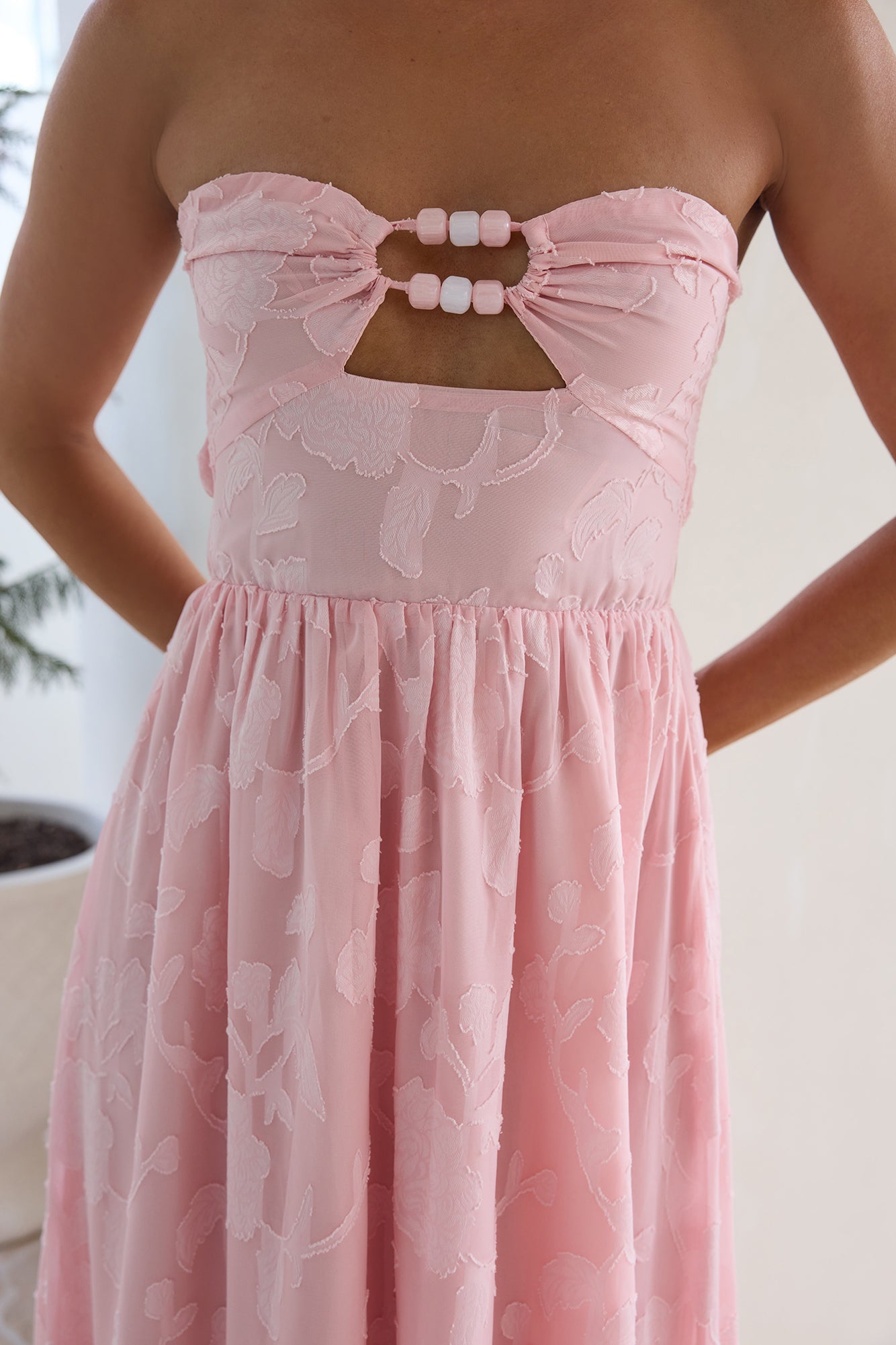 Angelic Moment Strapless Maxi Dress Pink-Trogz