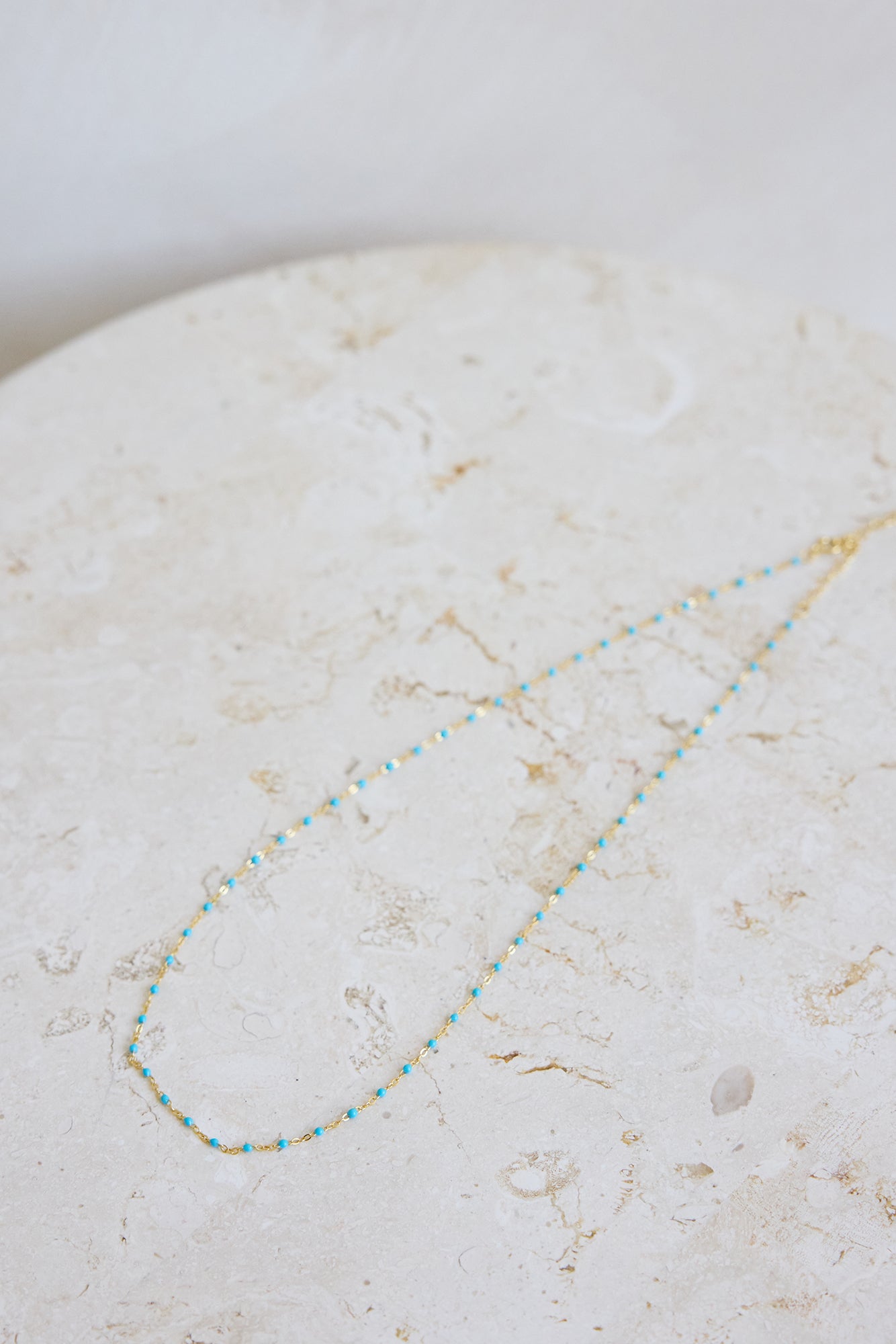 18k Gold Plated Palm Bliss Necklace Gold Blue-Trogz