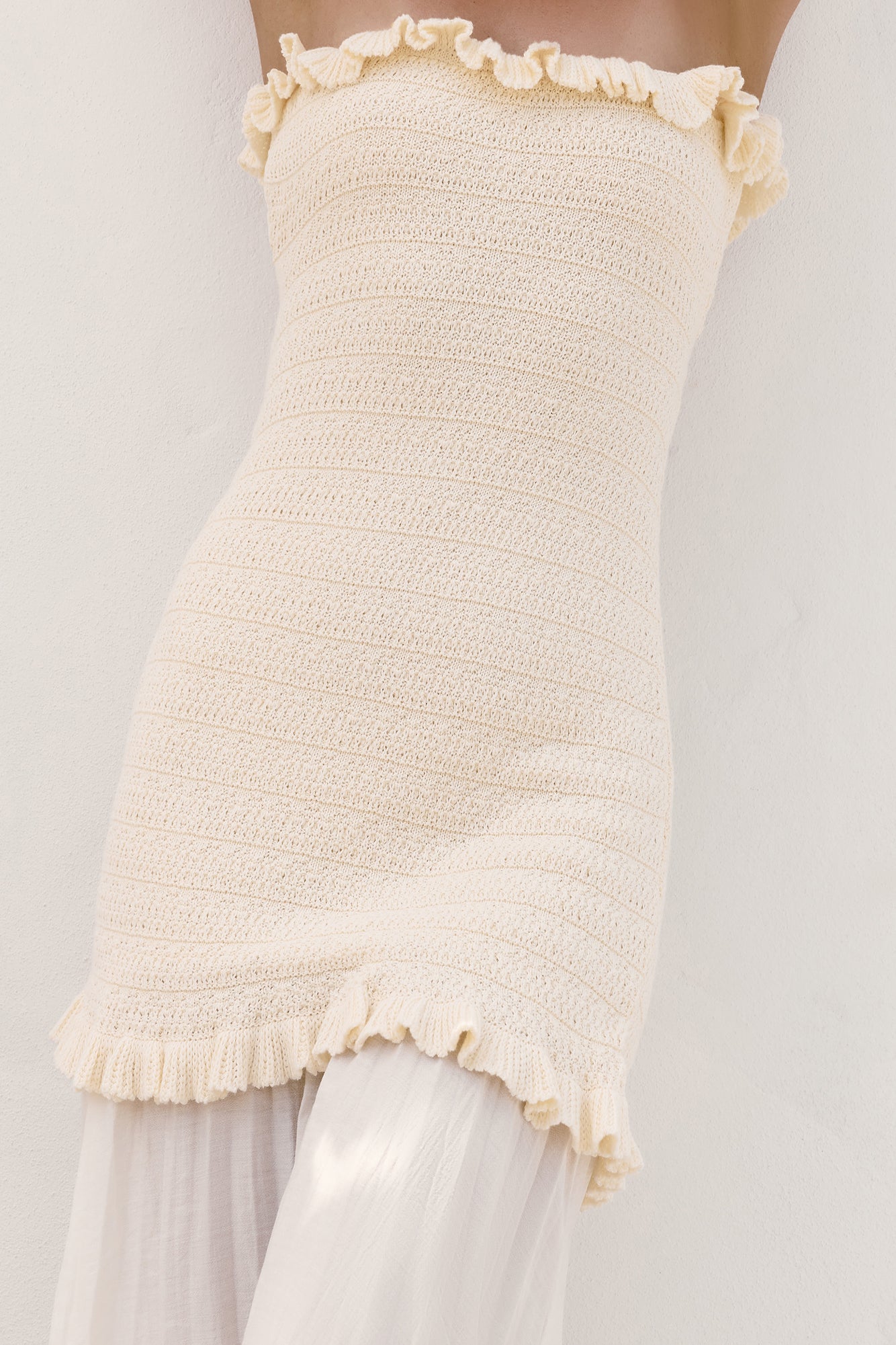 Dear Valentine Strapless Maxi Dress Cream-Trogz