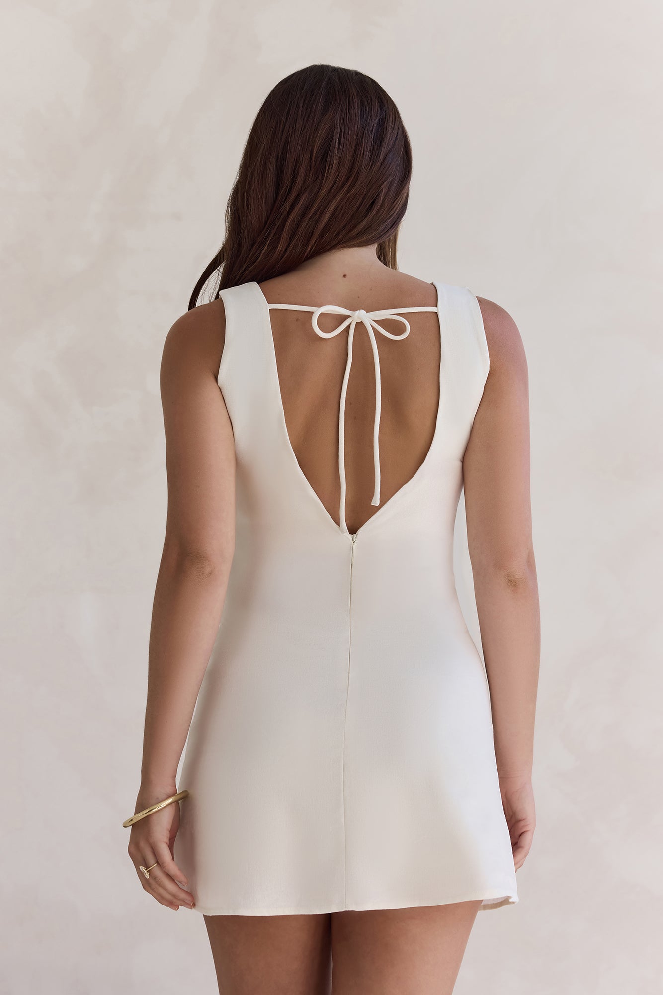 Amina Mini Dress Beige-Trogz