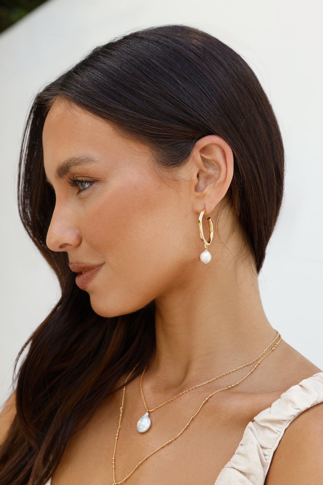 18k Gold Plated Pearl Escape Earrings Gold-Trogz