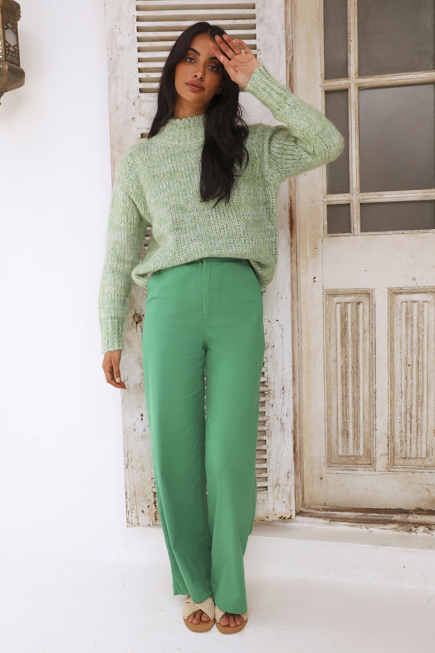 Perfect Leaves Knit Jumper Green-Trogz