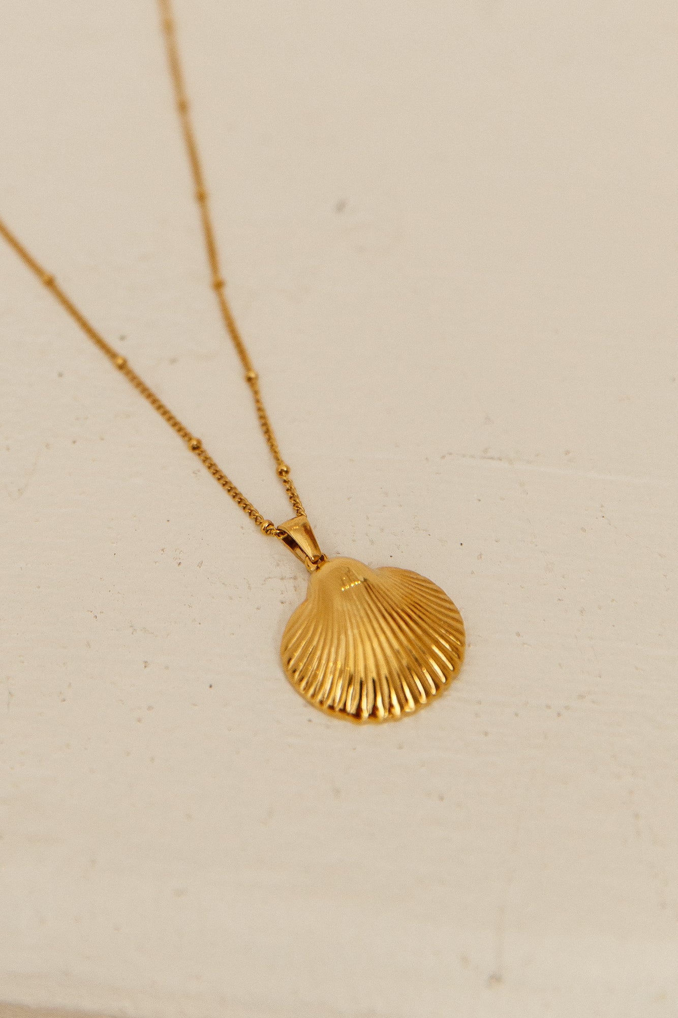 18k Gold Plated Seashell Island Necklace Gold-Trogz