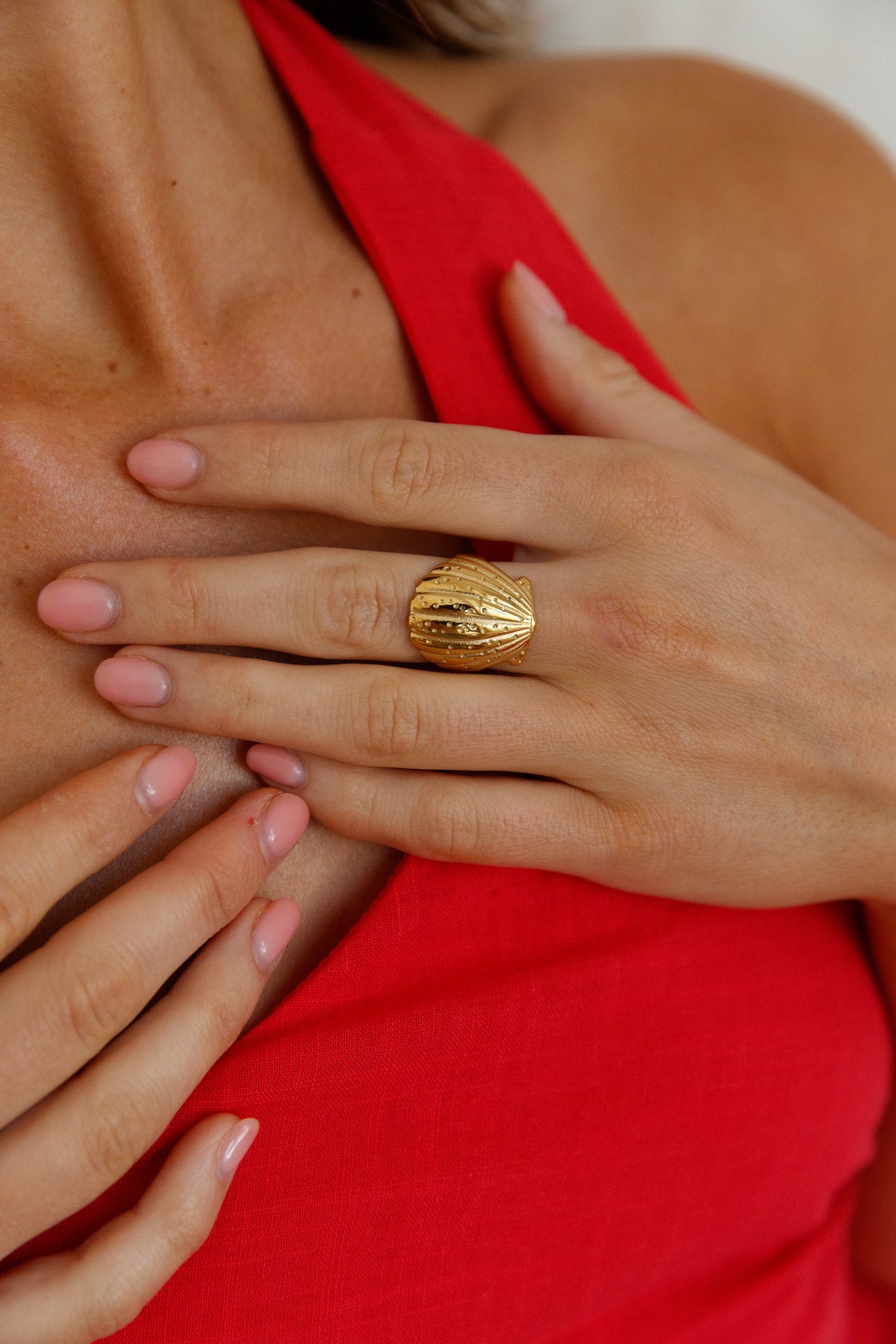 18K Gold Plated Shimmering Treasure Ring Gold-Trogz