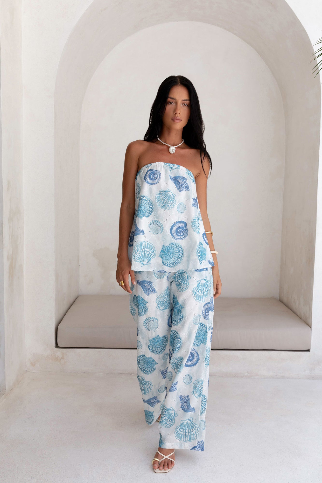 Deep Seas Strapless Top Blue-Trogz