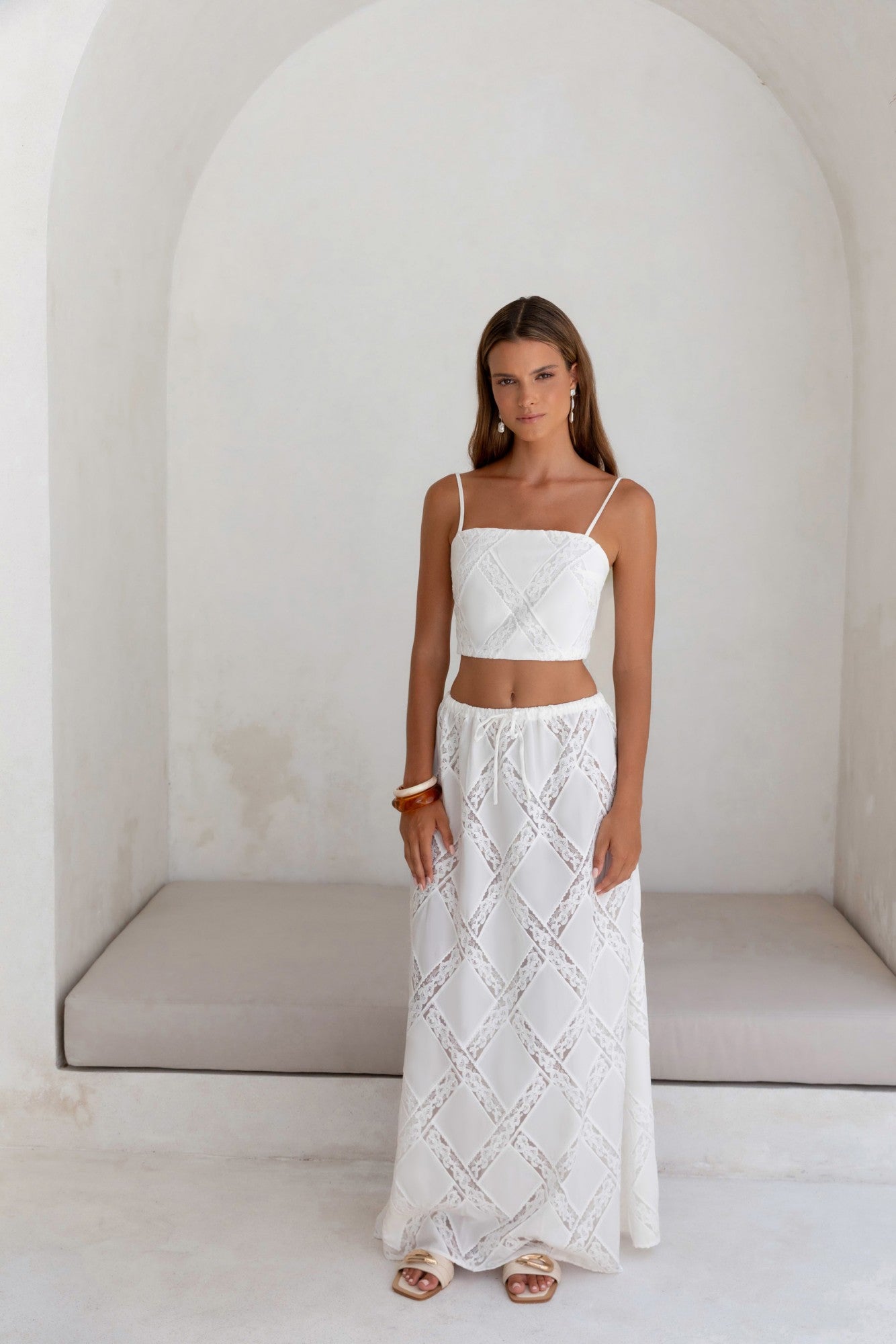 Ocean Air Oasis Maxi Skirt White-Trogz