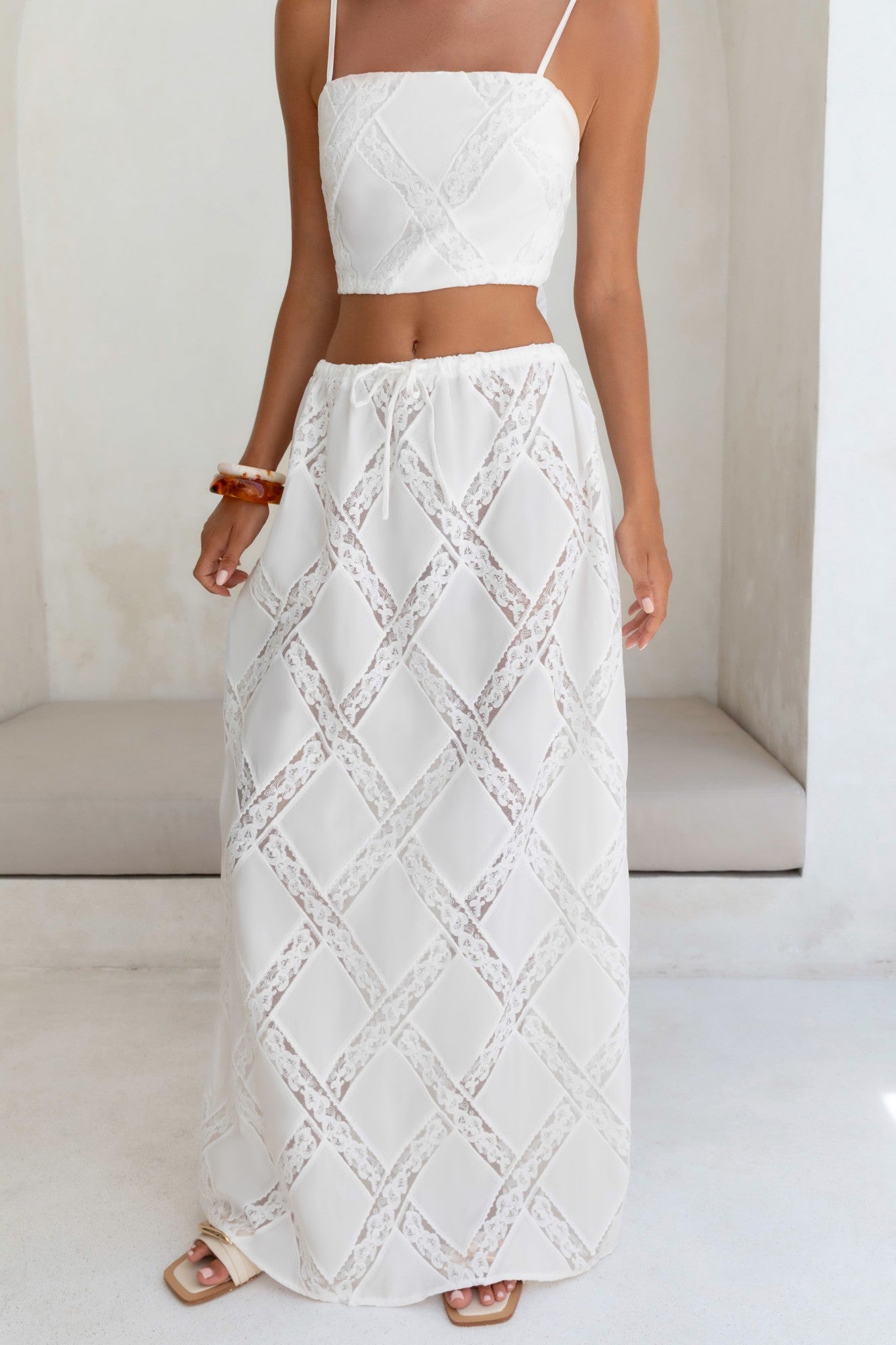 Ocean Air Oasis Maxi Skirt White-Trogz