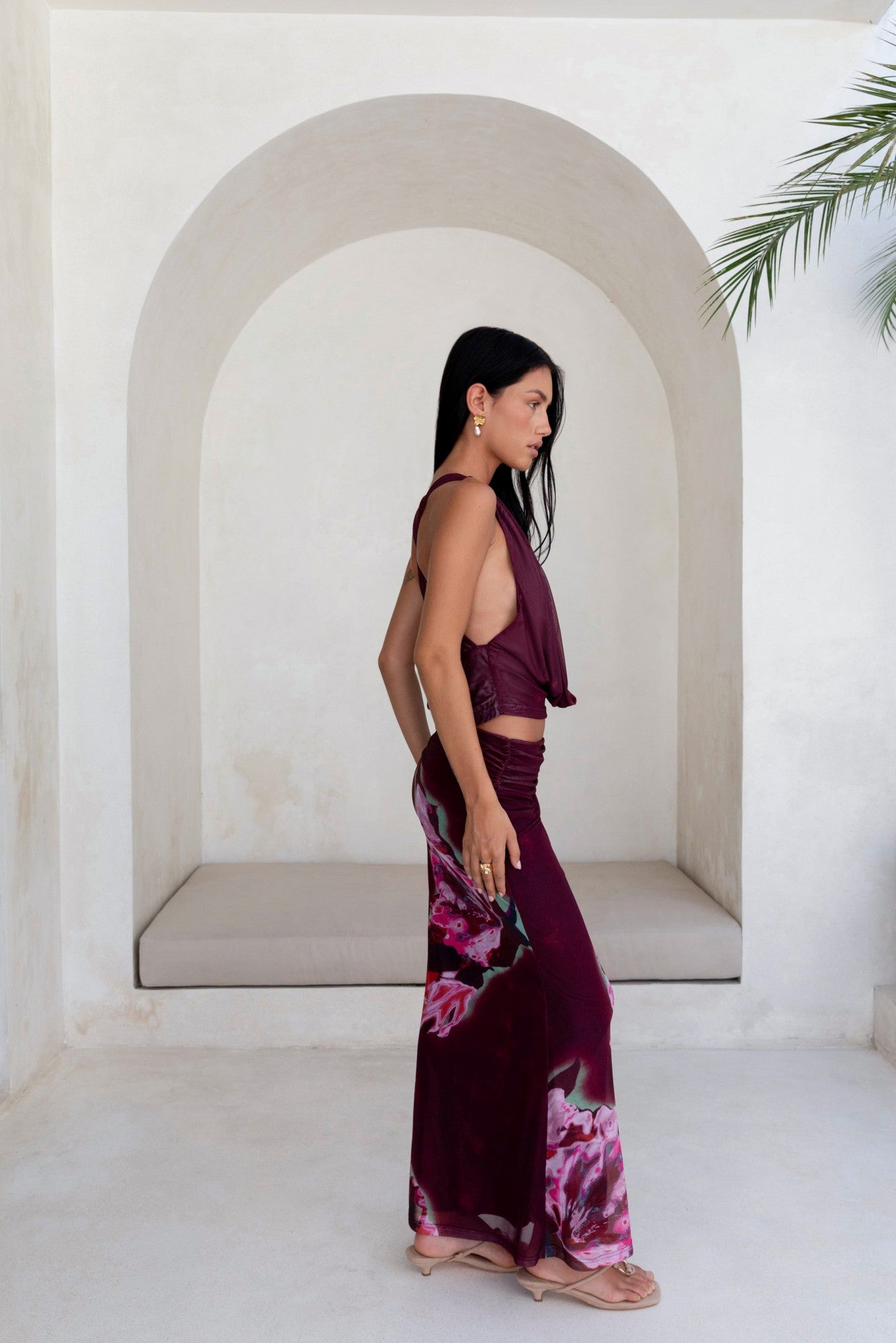 Bloom At Dawn Mesh Top Plum-Trogz