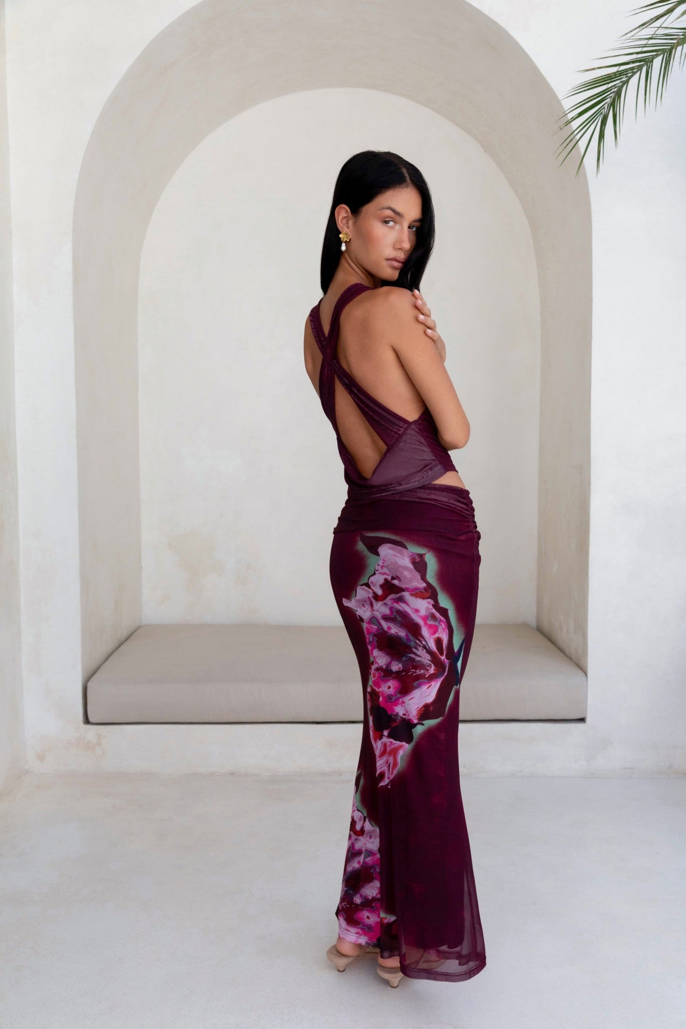 Bloom At Dawn Mesh Top Plum-Trogz