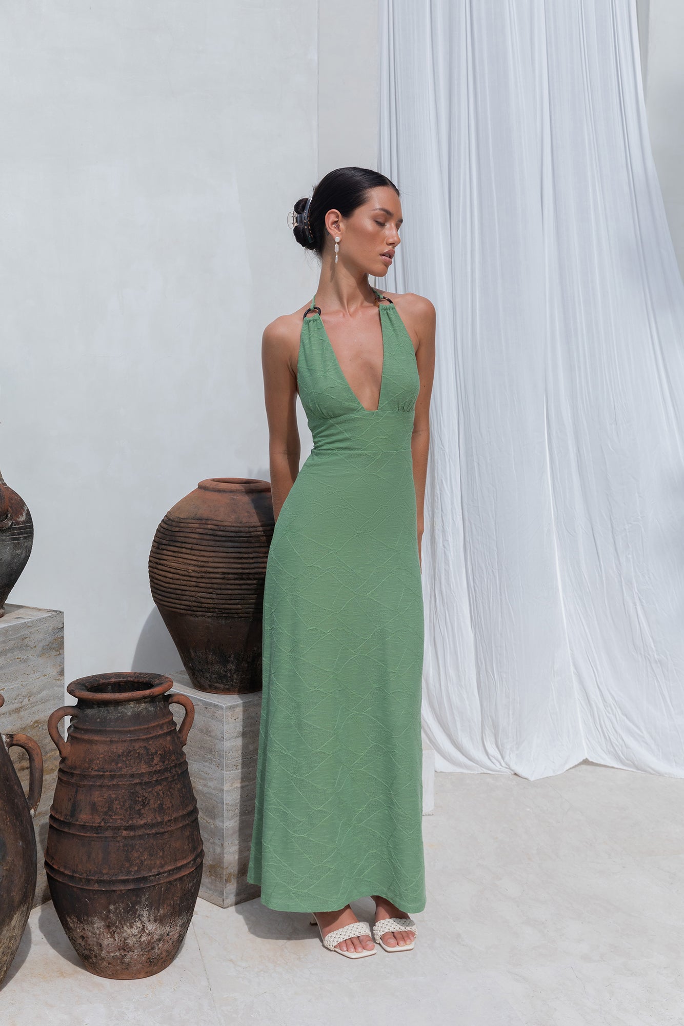 Adano Maxi Dress Green-Trogz