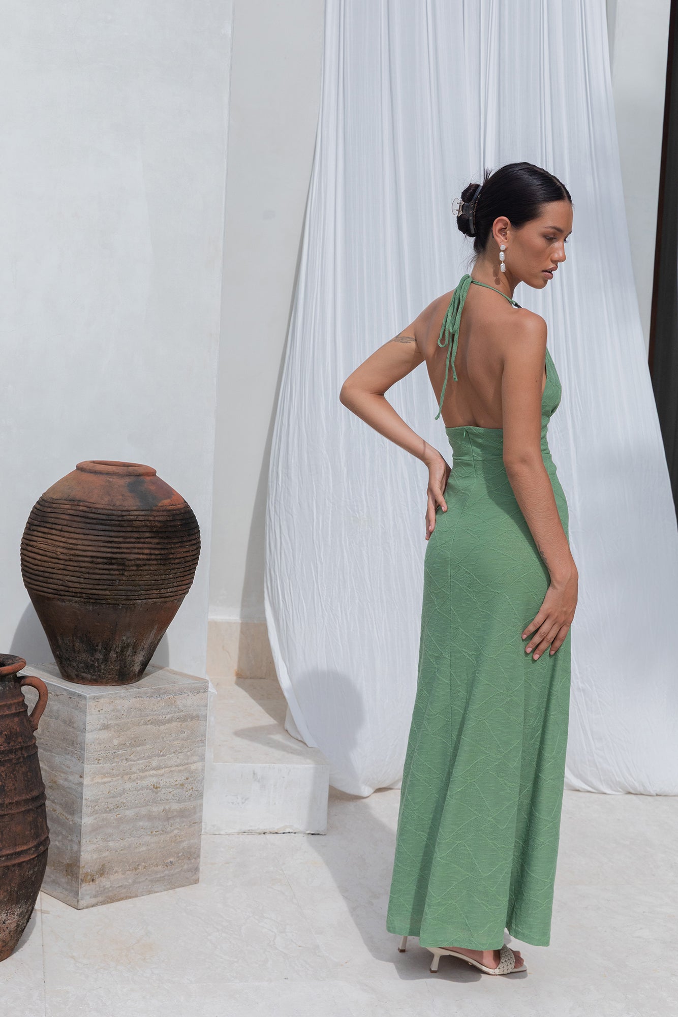 Adano Maxi Dress Green-Trogz