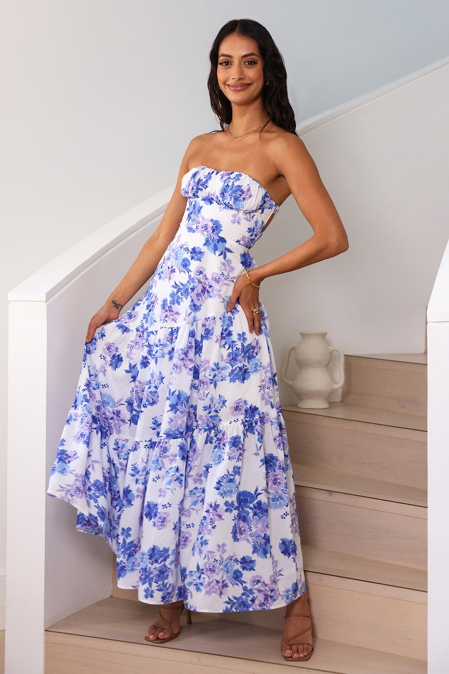 Among The Branches Maxi Dress Blue-Trogz