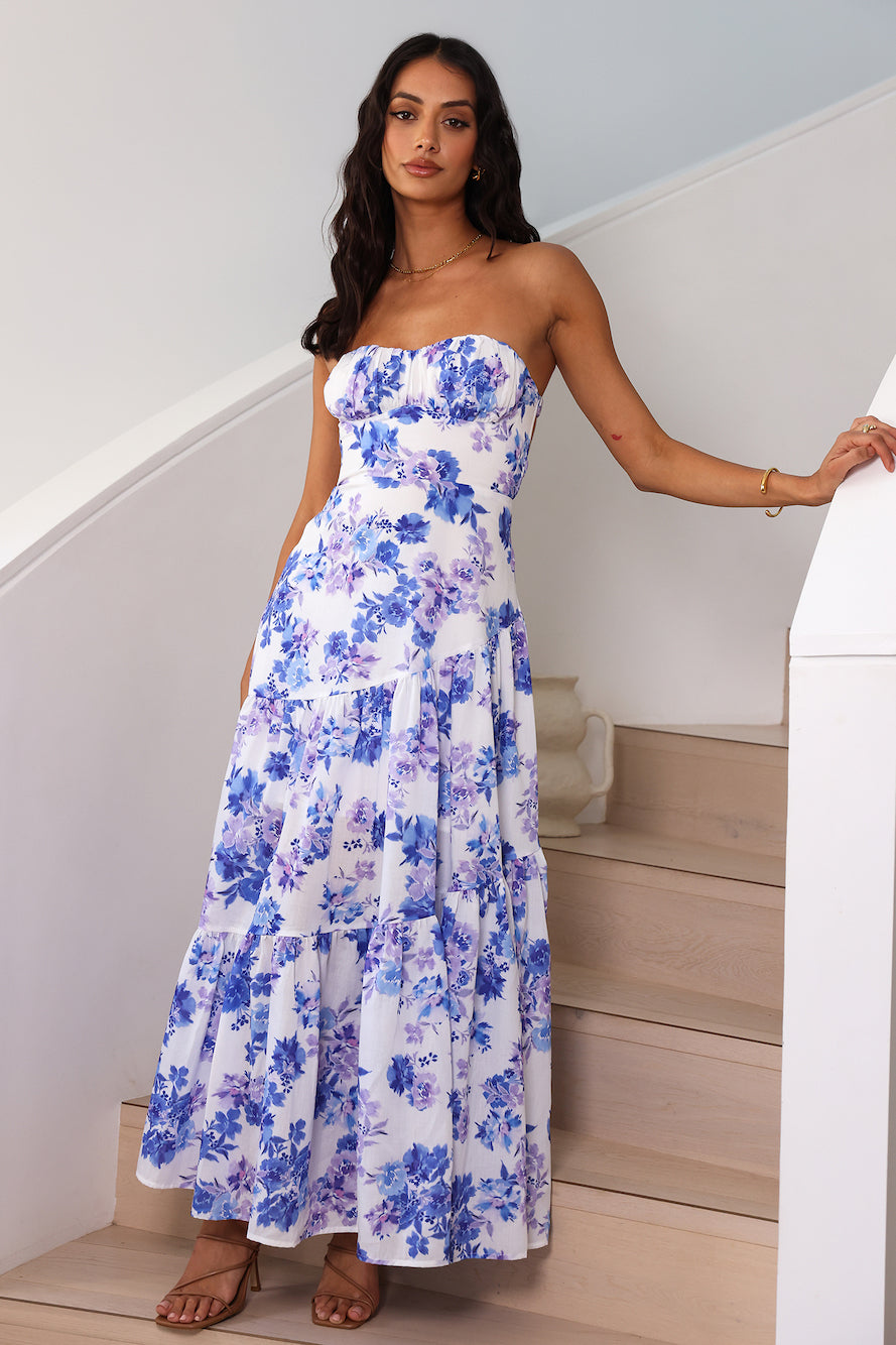 Among The Branches Maxi Dress Blue-Trogz