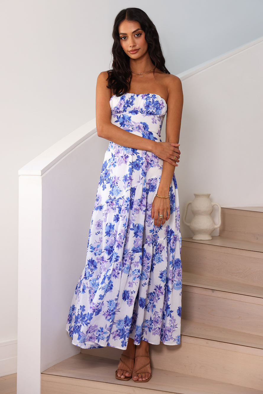 Among The Branches Maxi Dress Blue-Trogz