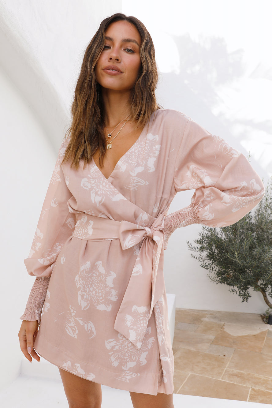 Back From Vacation Mini Dress Beige-Trogz