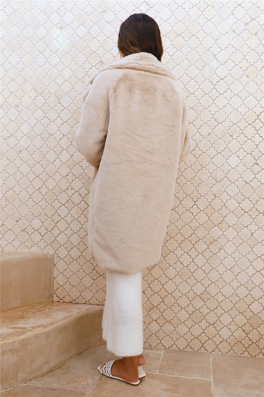 Luxe Life Faux Fur Jacket Beige-Trogz