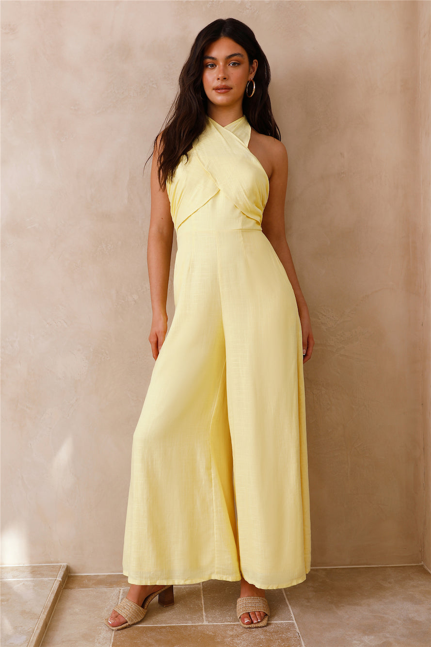 All Around You Jumpsuit Yellow-Trogz