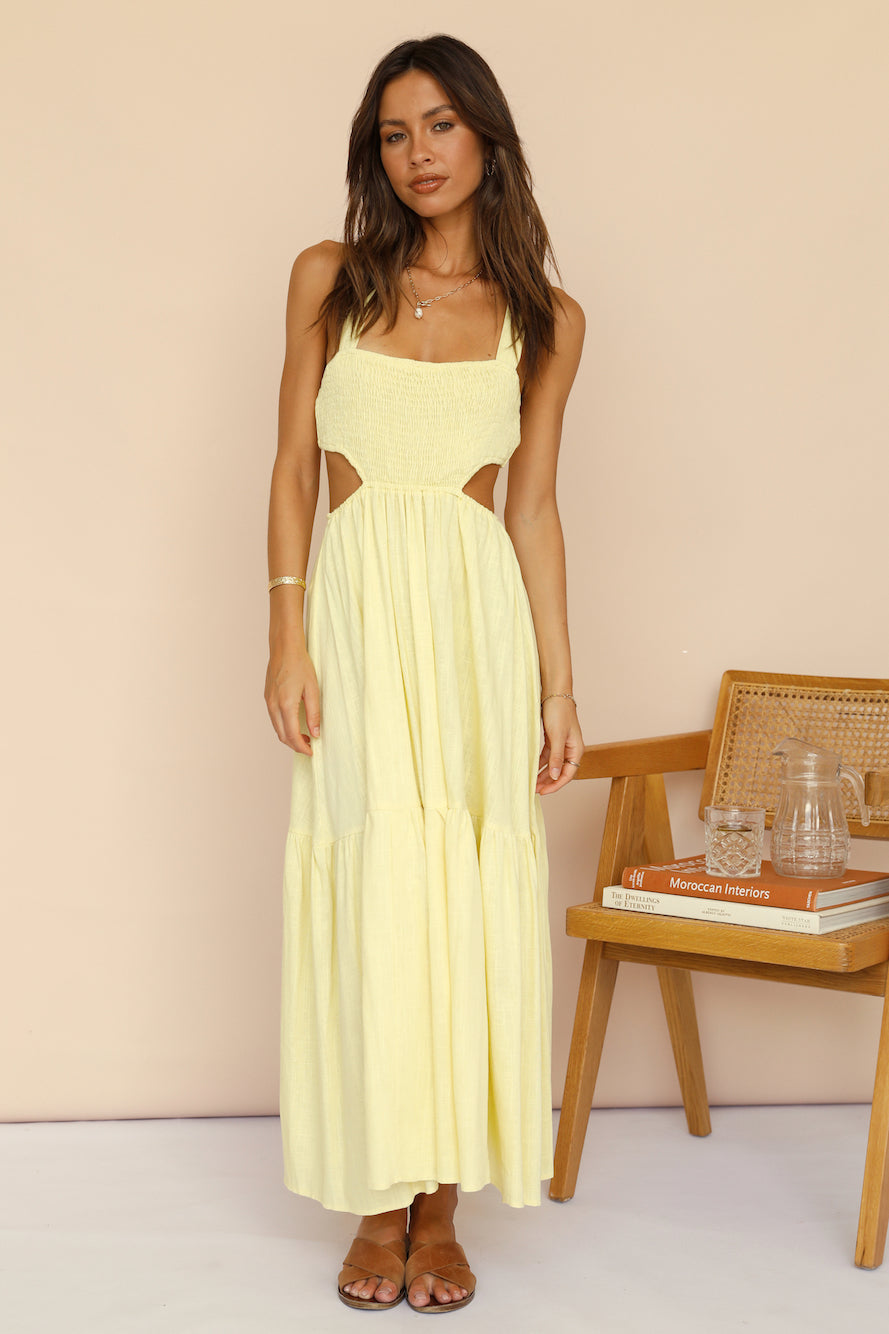 Blink Twice Maxi Dress Yellow-Trogz
