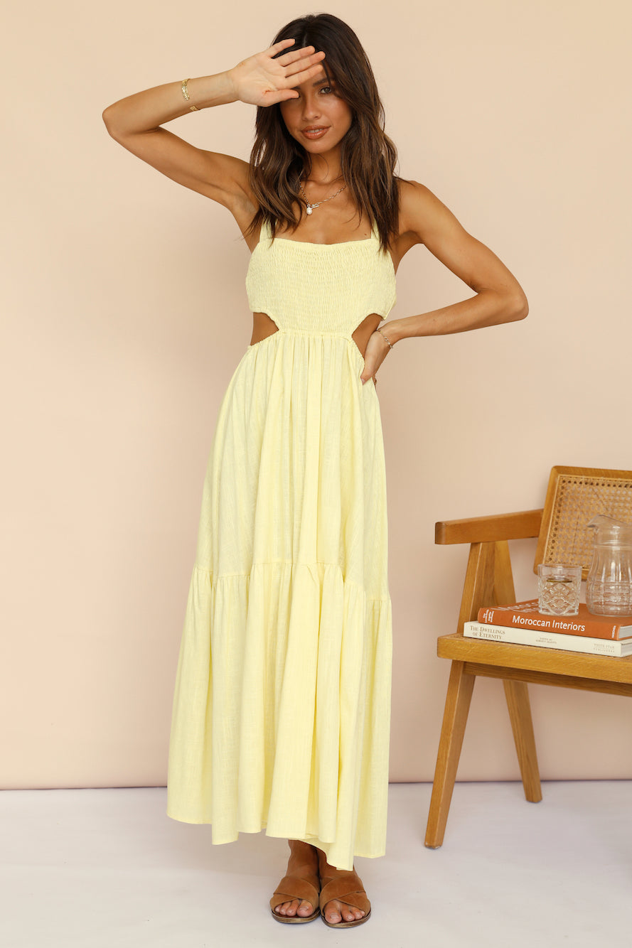 Blink Twice Maxi Dress Yellow-Trogz