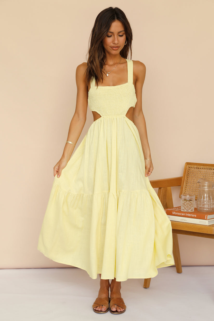 Blink Twice Maxi Dress Yellow-Trogz