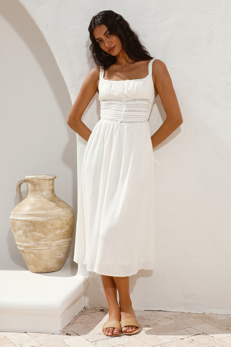 Angelic Forces Midi Dress White-Trogz
