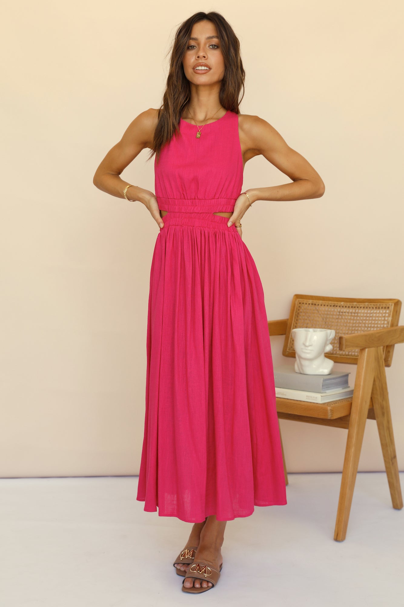 Best With Time Maxi Dress Pink-Trogz