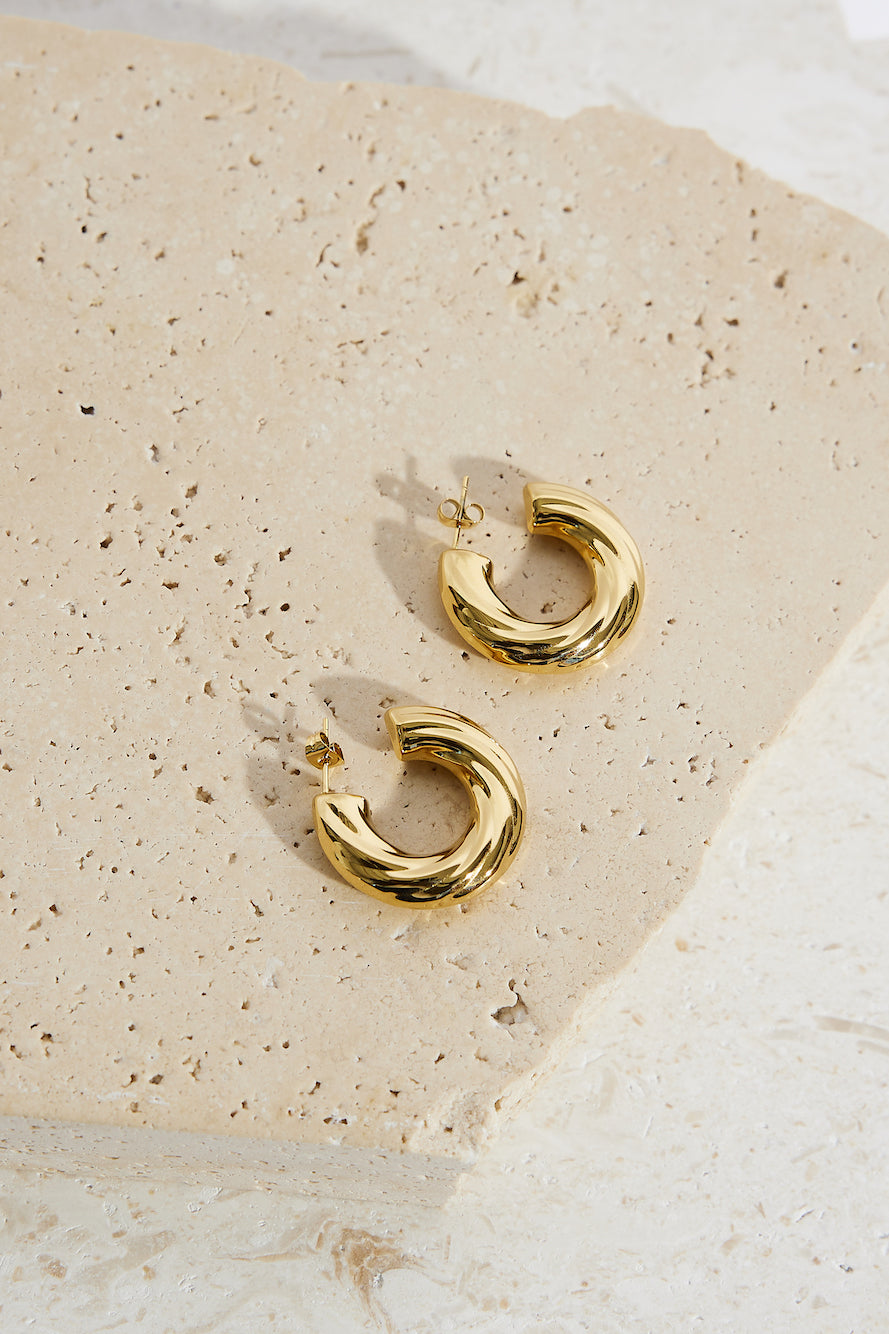 18k Gold Plated Your Style Hoop Earrings Gold-Trogz