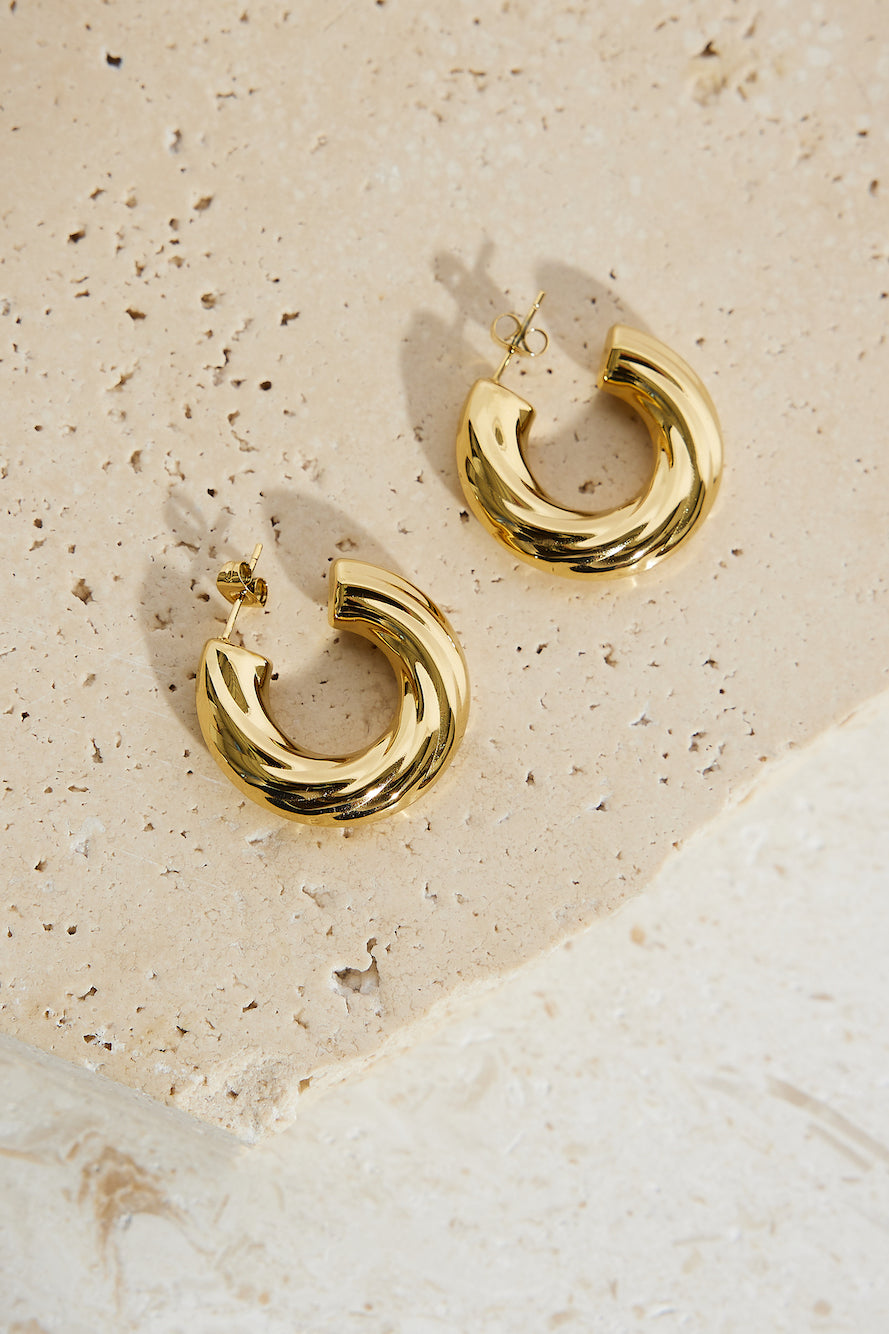 18k Gold Plated Your Style Hoop Earrings Gold-Trogz