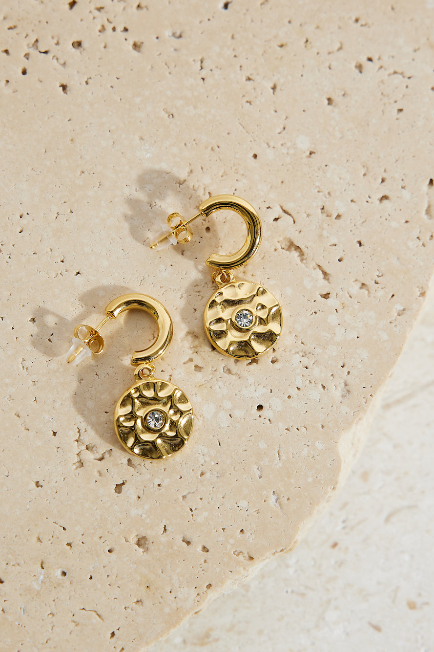 18k Gold Plated Serving Diamonds Earrings Gold-Trogz