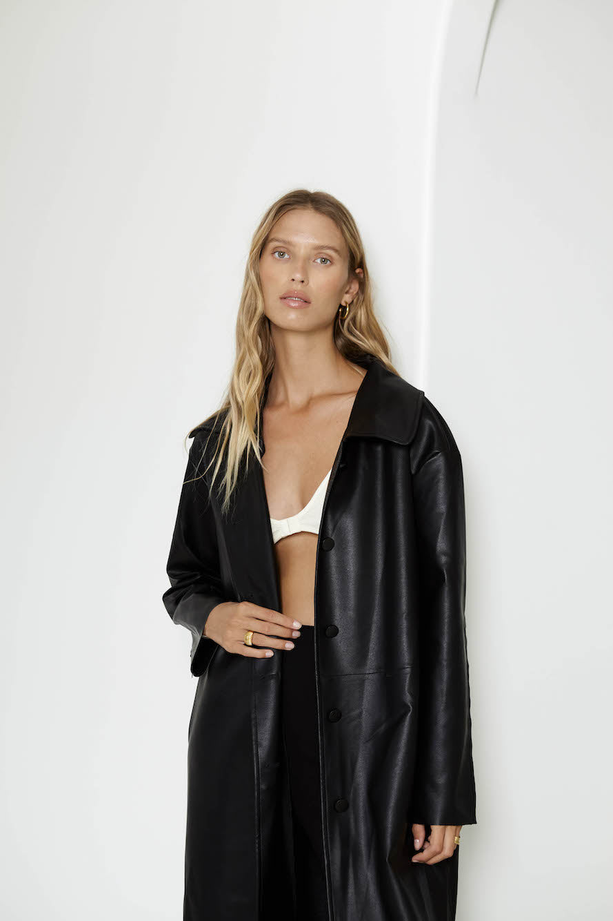 SNDYS Haven Trench Coat Black-Trogz