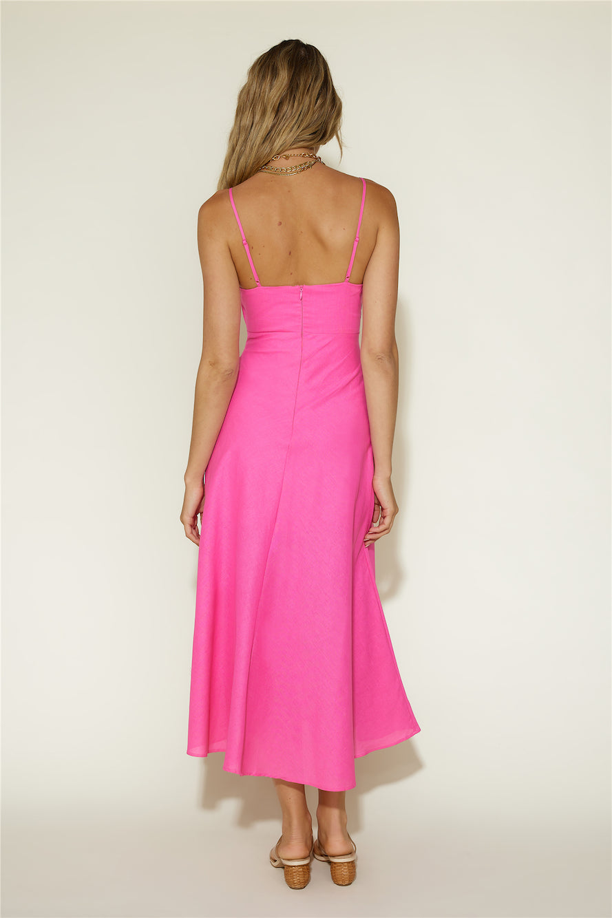 Cancel My Plans Maxi Dress Pink-Trogz