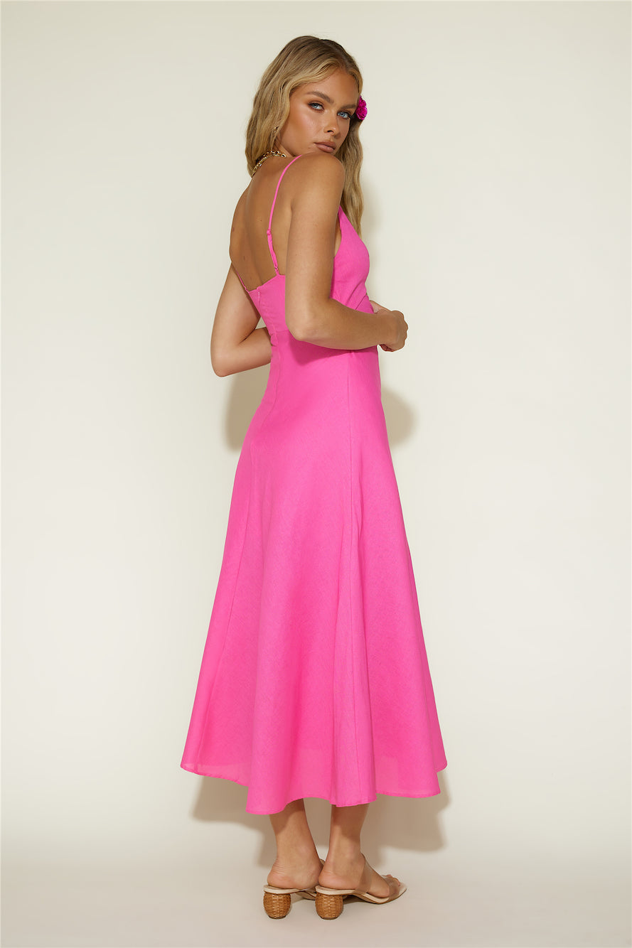 Cancel My Plans Maxi Dress Pink-Trogz